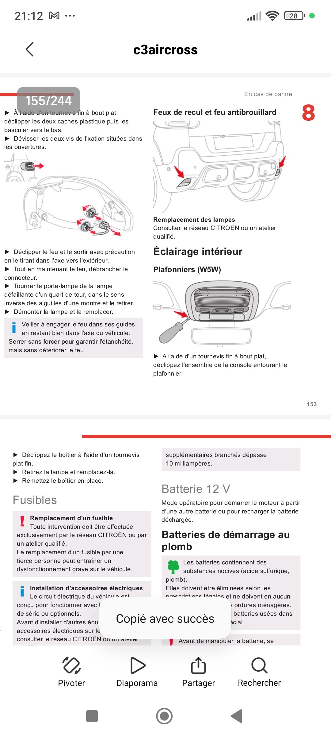 Bonjour, sauriez changer l'ampoule de feu antibrouillard arrière C3 ...