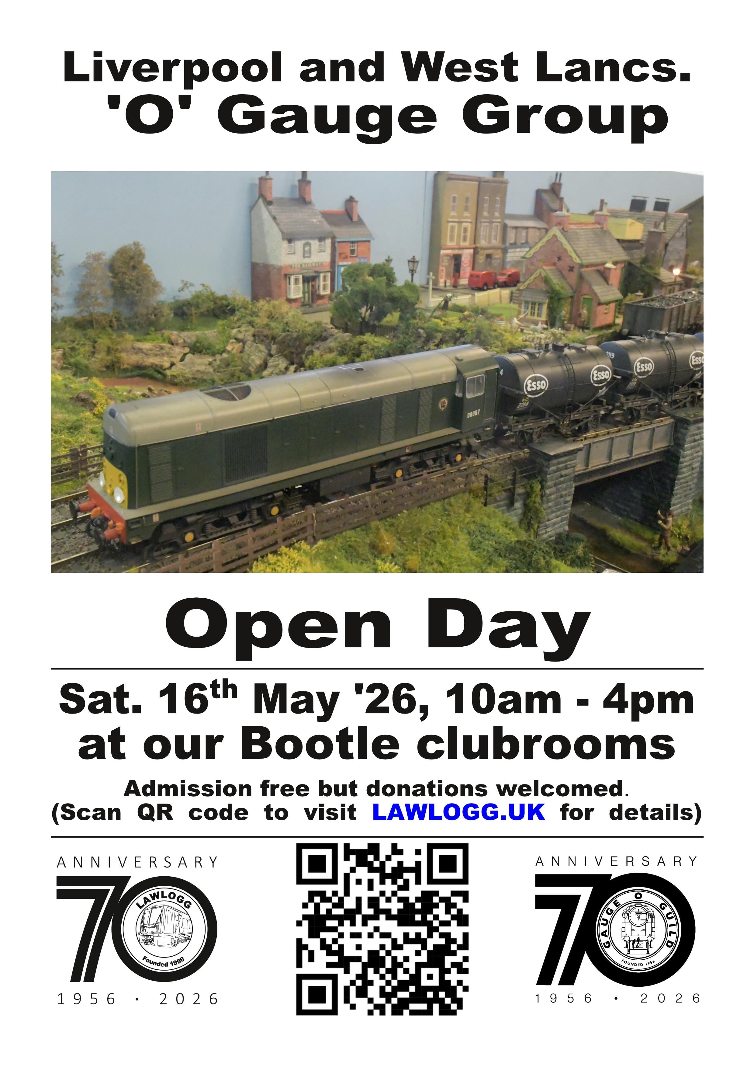 Liverpool & West Lancs. 'O' Gauge Group - Open Day, Sat. 16th May 2026
