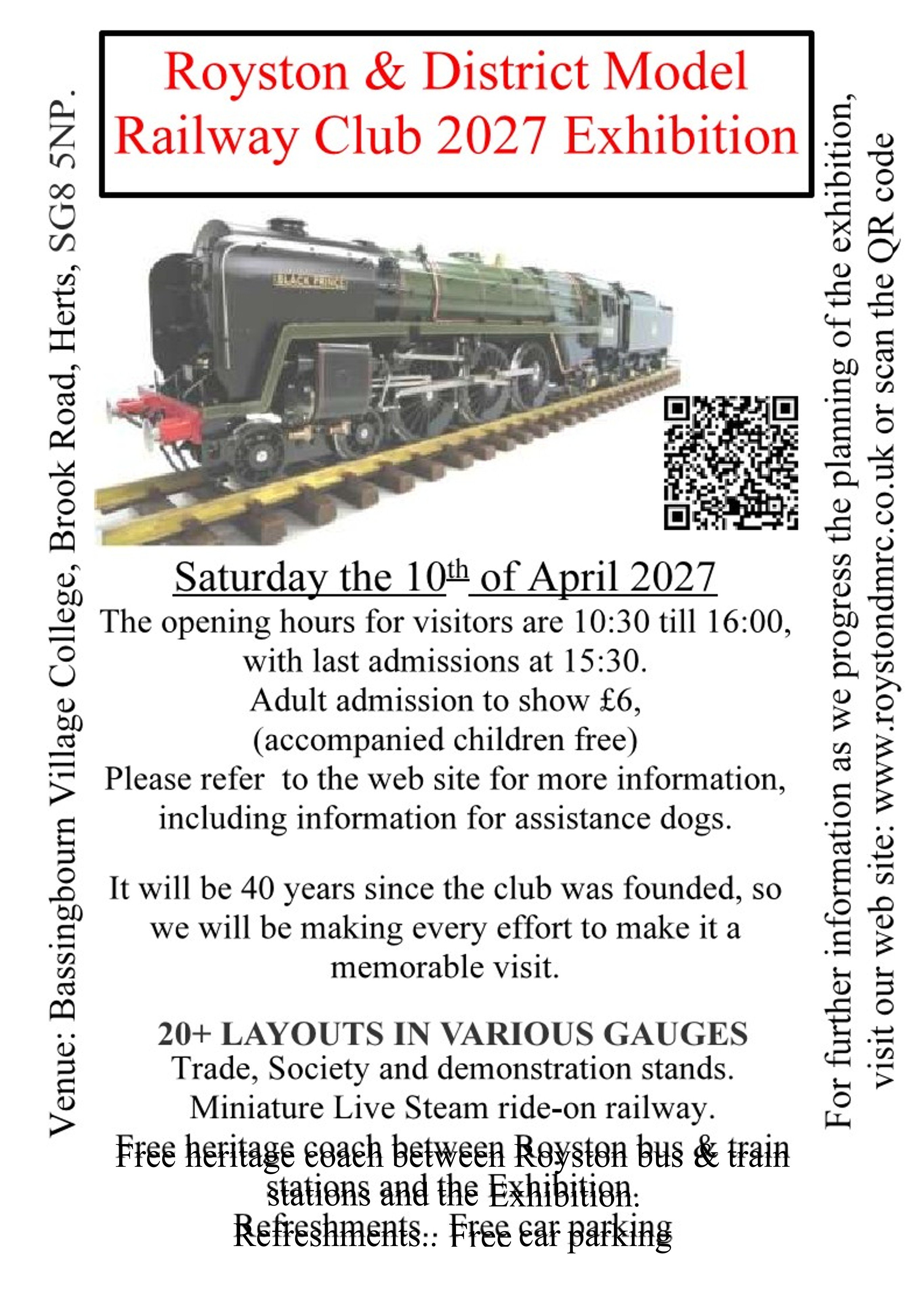 Royston & District Model Railway Club 2027 Exhibition